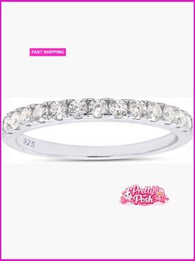 Half Eternity Wedding Band Round Lab Grown Diamond Stackable Ring 14k Gold